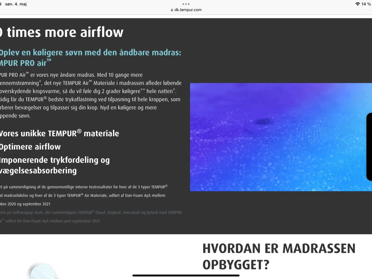 Billede 2 - TEMPUR PRO AIR PLUS MEDIUM