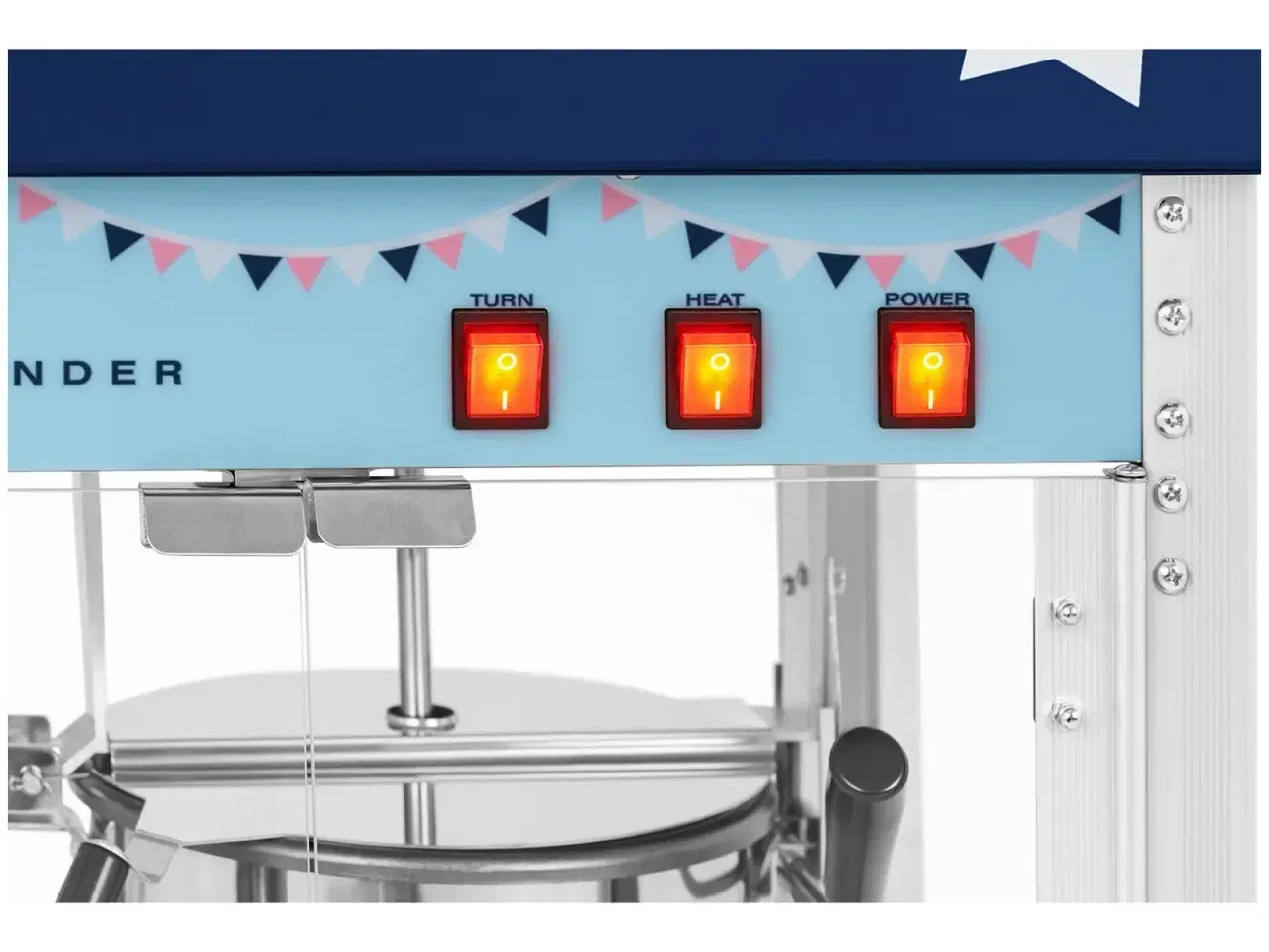Billede 3 - Popcornmaskine 88 L – 1600 W – blå 56 x 42 x 77 cm