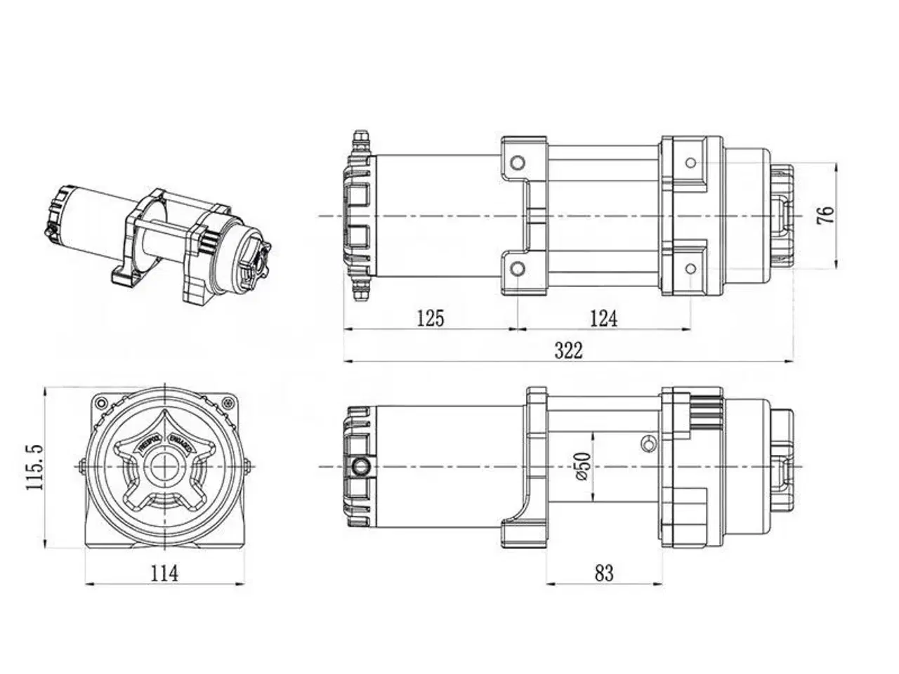 Billede 4 - Husarwinch Elspil 2041 kg. / 4500lbs 12 Volt