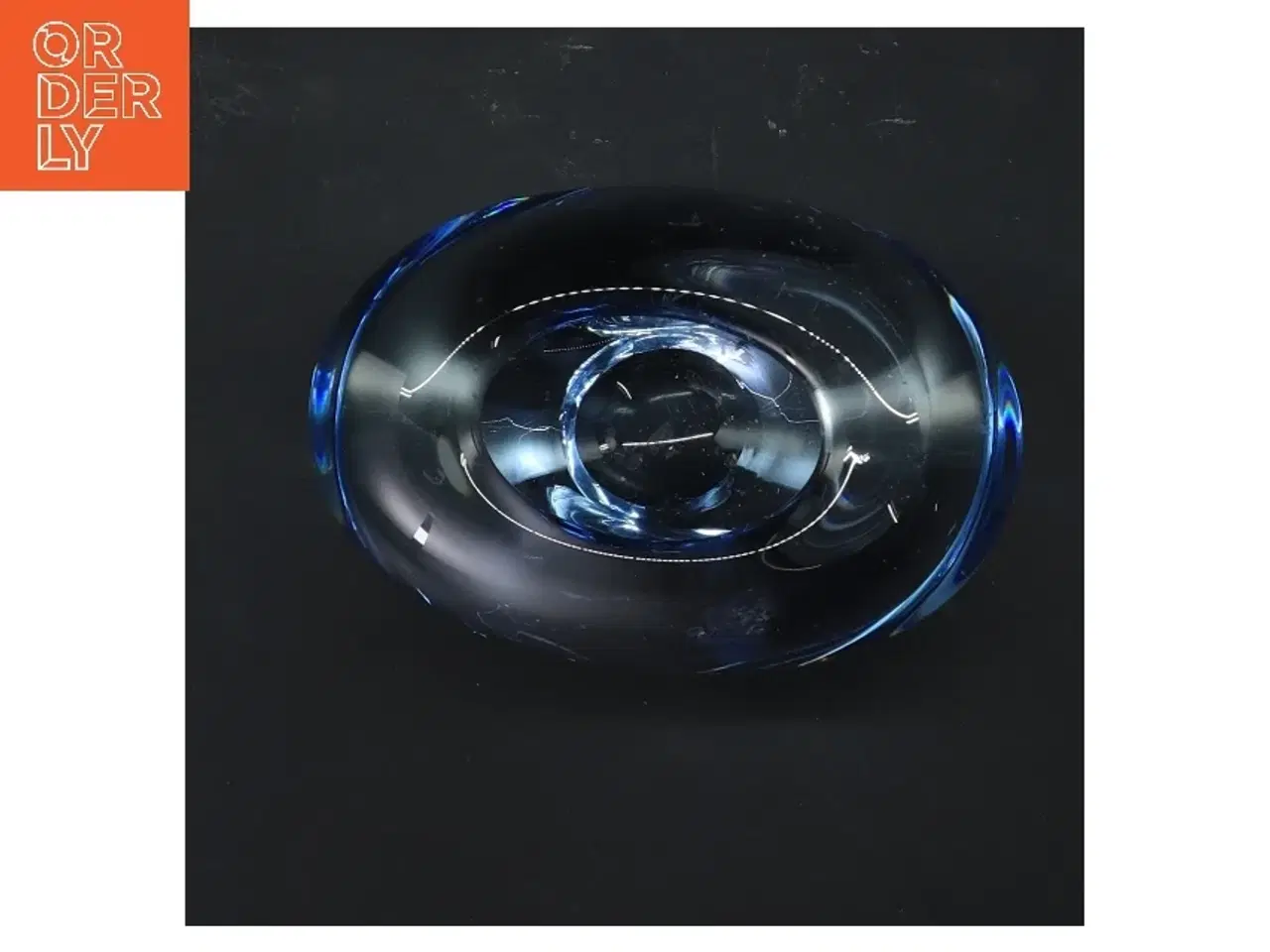 Billede 2 - Holmegaard hjerteformet vase udført per luthen Blå glasvase (str. 9 cm)