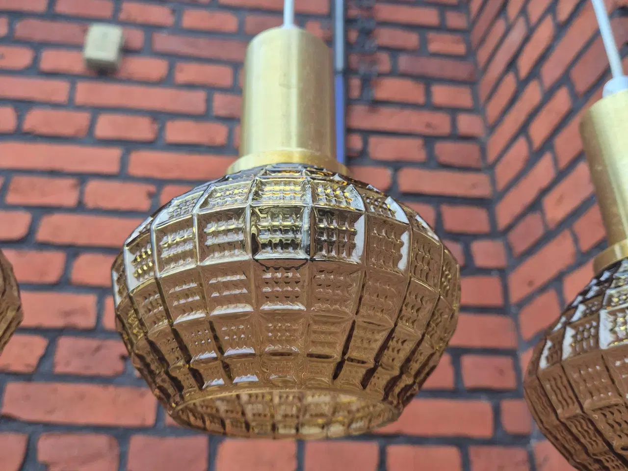 Billede 13 - Smukke retrolamper i ravfarvet glas