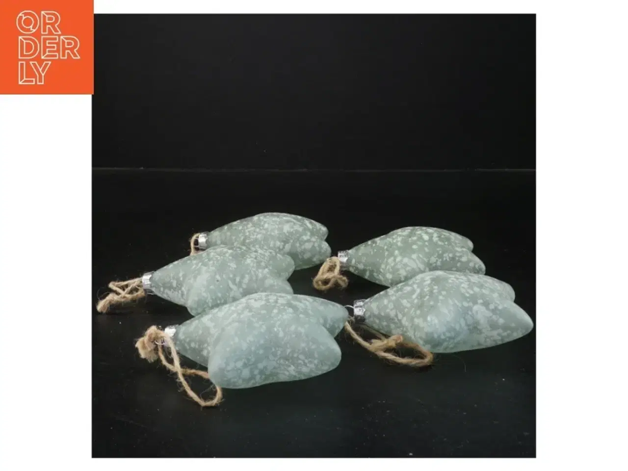 Billede 2 - Mintgrønne Stjerneformede juleornamenter af glas(str. 10x3 cm)