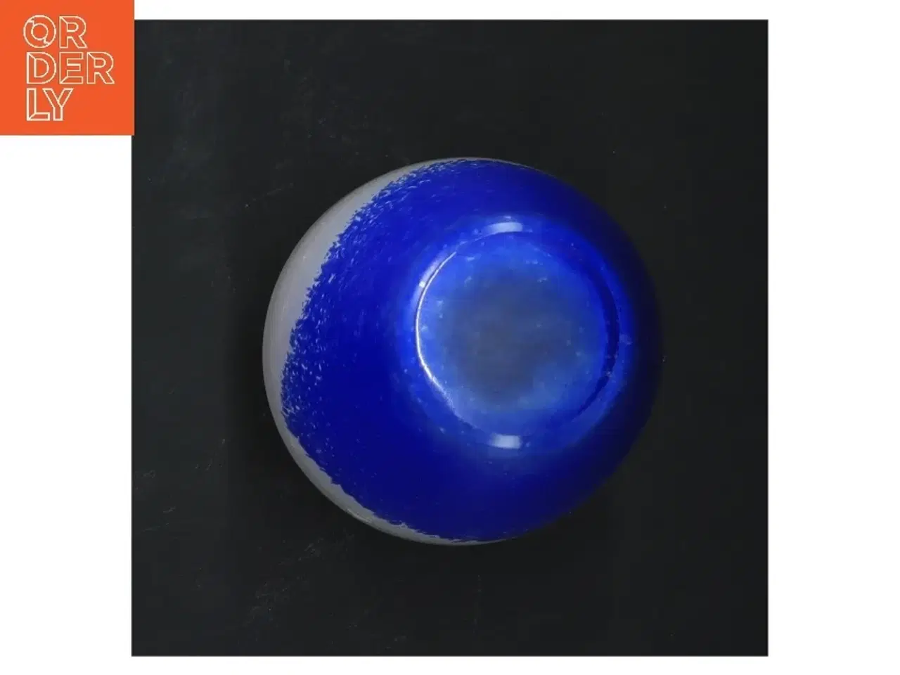 Billede 3 - Glasvase med blå detalje (str. 18,5 cm)