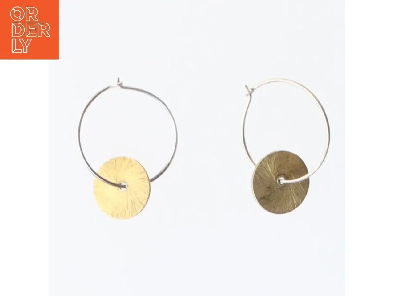 Billede 1 - Runde øreringe med gulddetaljer (str. Ø 2 cm)