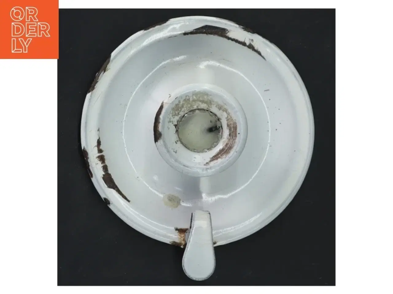 Billede 2 - Emalieret lysestage (str. Ø 13x5 cm)