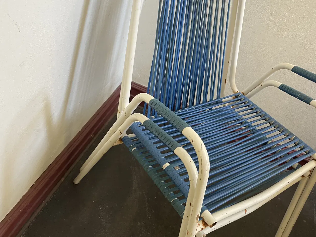 Billede 5 - 2 stk retro have stole I flet og jern 