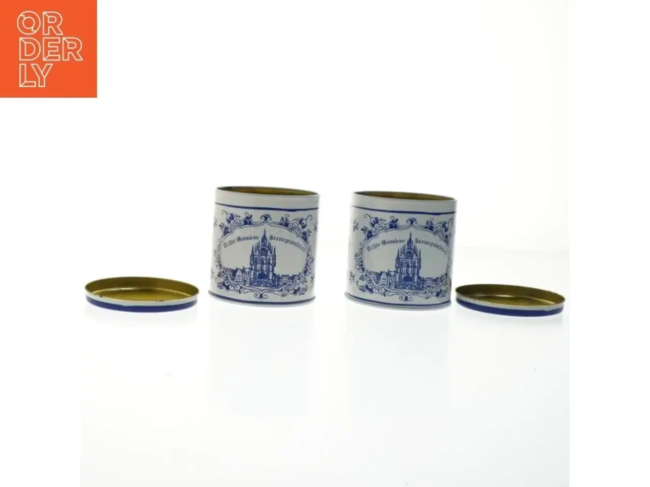 Billede 2 - Runde kagedåser med hollandsk design (str. Ø. 10 cm. længde, 10 cm)