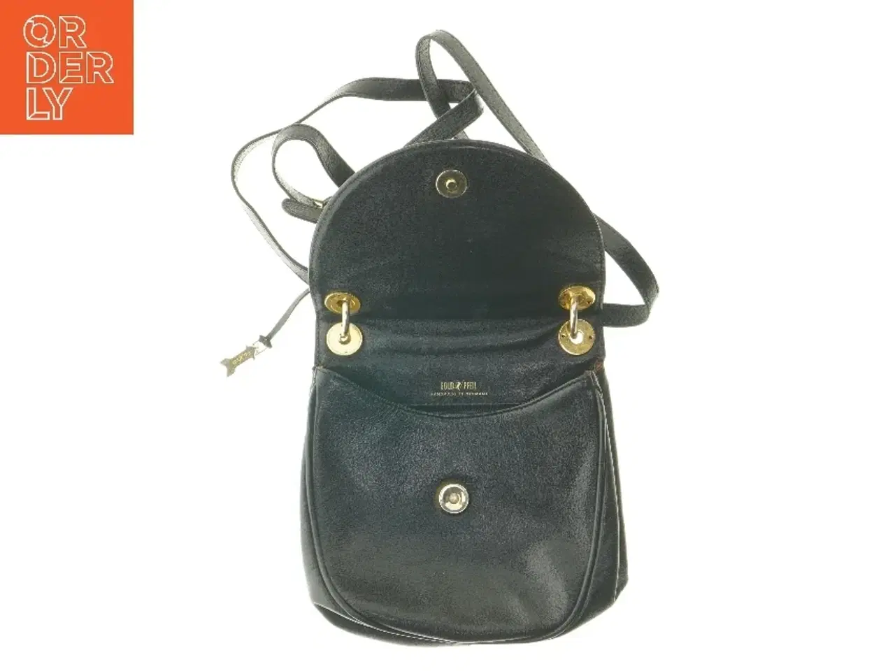 Billede 4 - Sort skuldertaske med rem fra Gold & Peel (str. 20x20x8 cm)