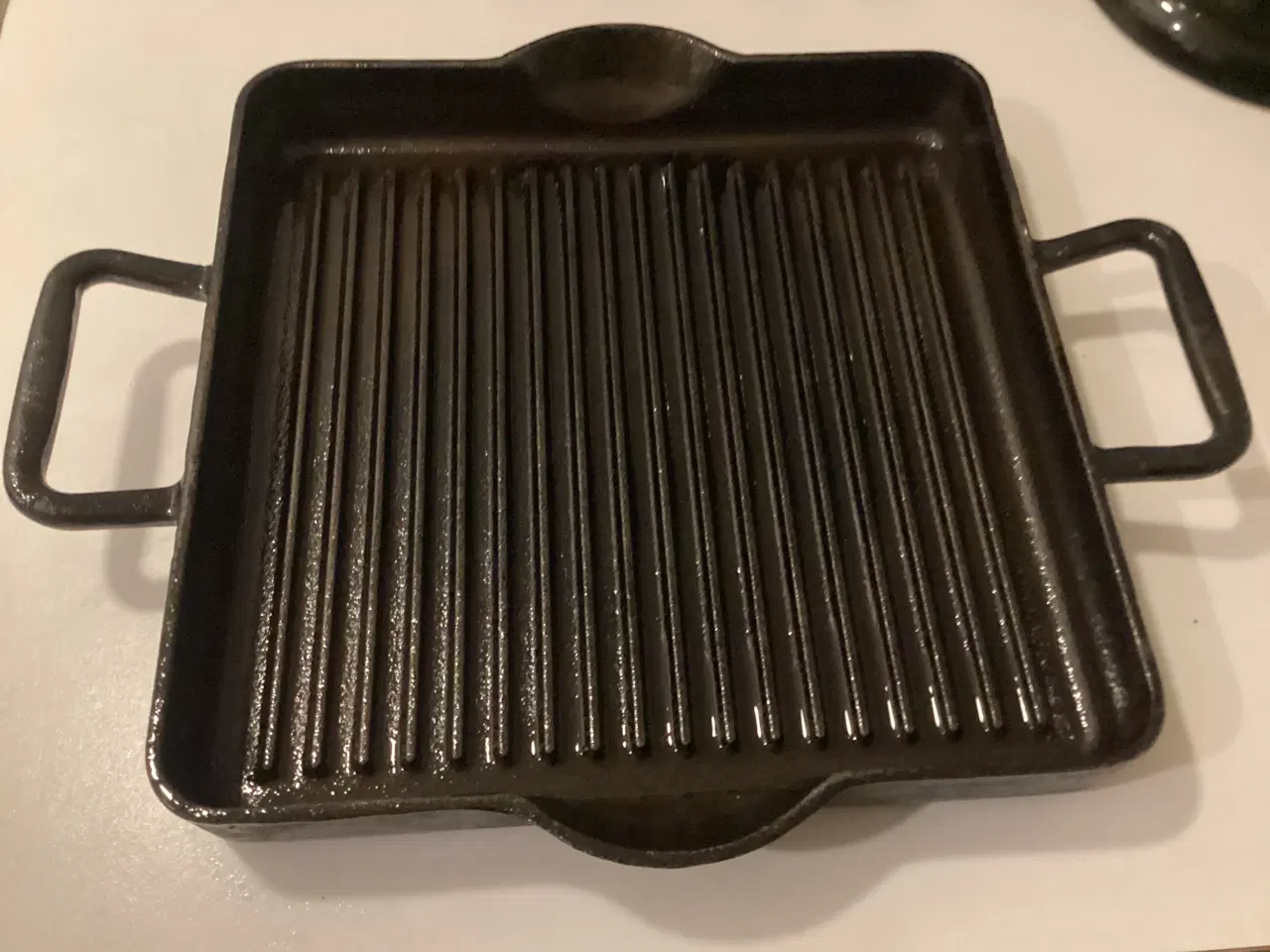 Billede 1 - Meget fin kvadratisk støbejerns grillpande