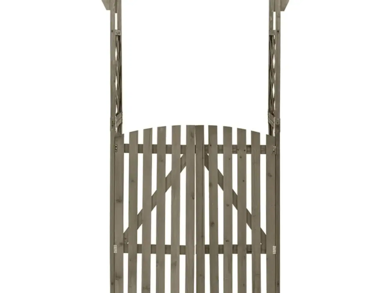 Billede 2 - Pergola med låge 116x40x204 cm massivt grantræ grå