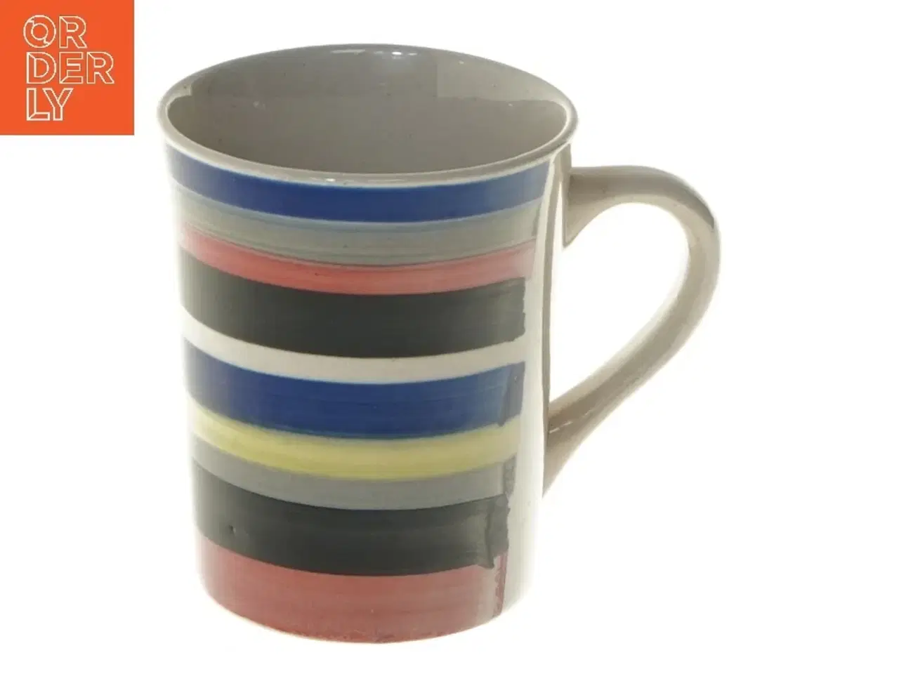 Billede 1 - Farverig stribet krus (str. Ø 8 cm højde 9 cm)