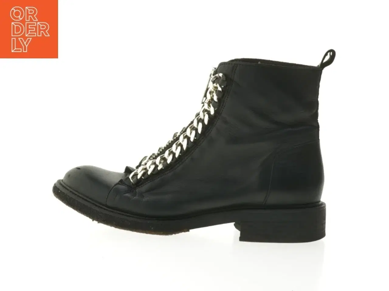 Billede 1 - Sort støvler med kædedetaljer fra Billi Bi (str. 38 )