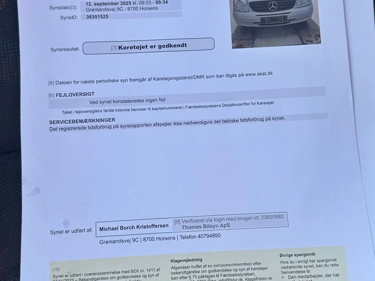 Billede 4 - Mercedes Vito 111 cdi - nysynet