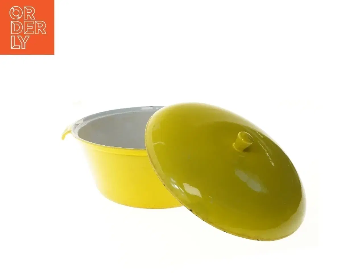 Billede 5 - Antik støbejernsgryde med låg, den originale  (str. Ø 28,5 cm)