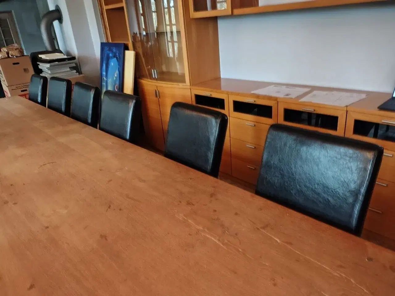 Billede 5 - 12 stole med sort læderbetræk