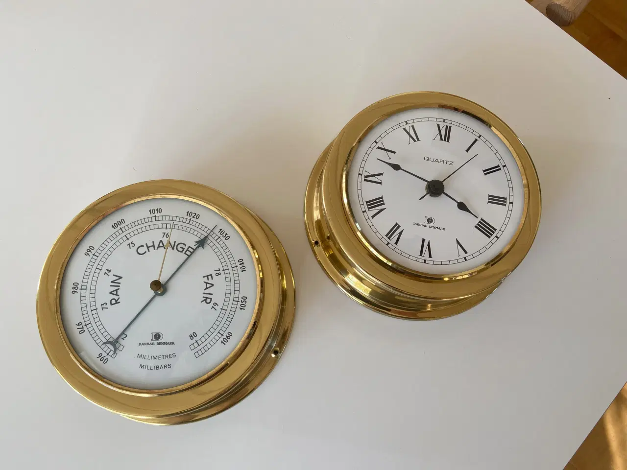 Billede 2 - Danbar Denmark skibsur og barometer i messing