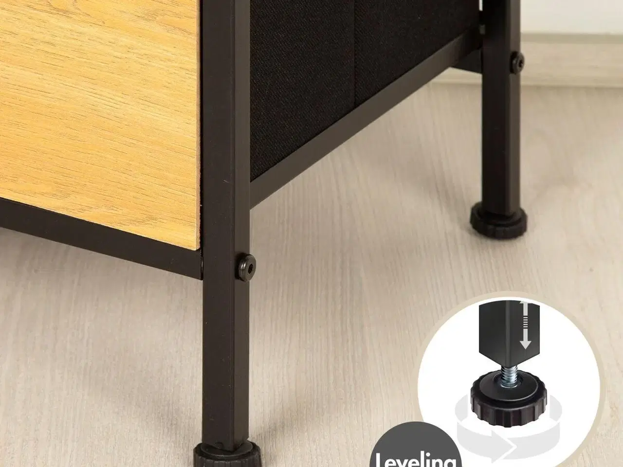 Billede 3 - Sengebord Max Home - sort/stilrent 40 × 52 × 30 cm