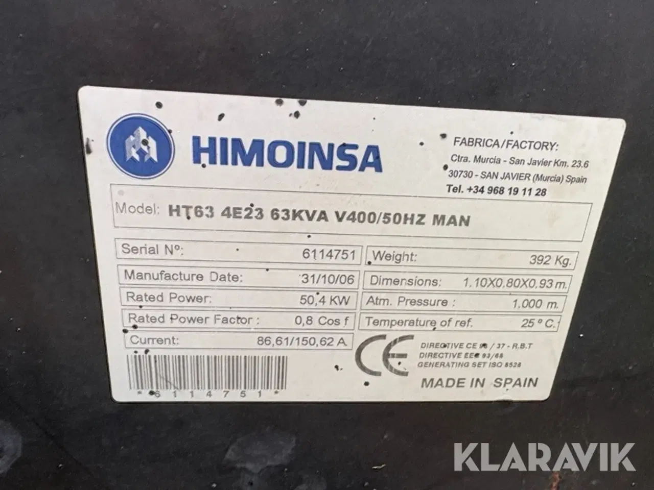 Billede 9 - Generator Himoinsa HT63 4E23 63 kVA 400 V 50 Hz MAB