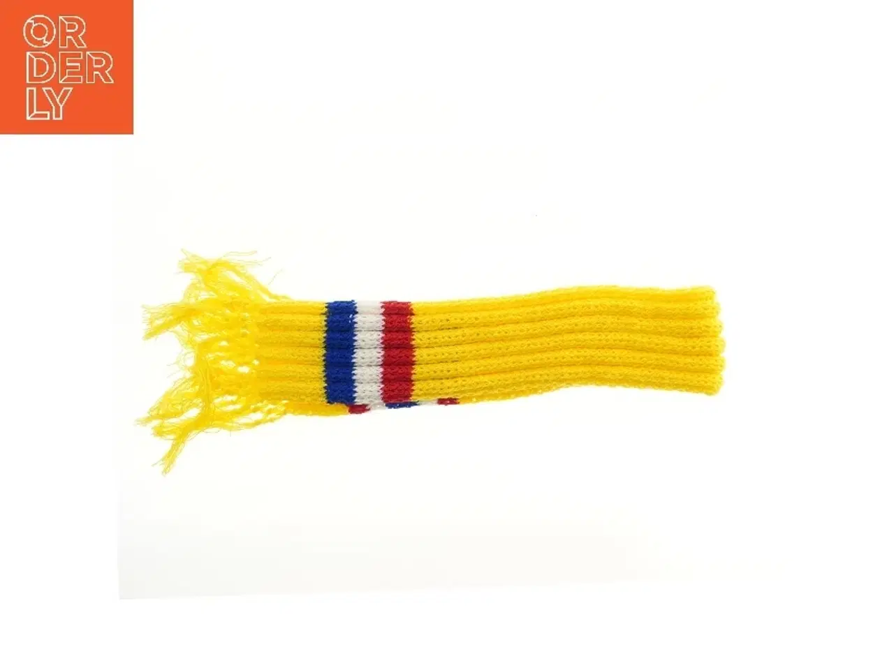 Billede 1 - Gul stribet halstørklæde (str. 136x16,5 cm)