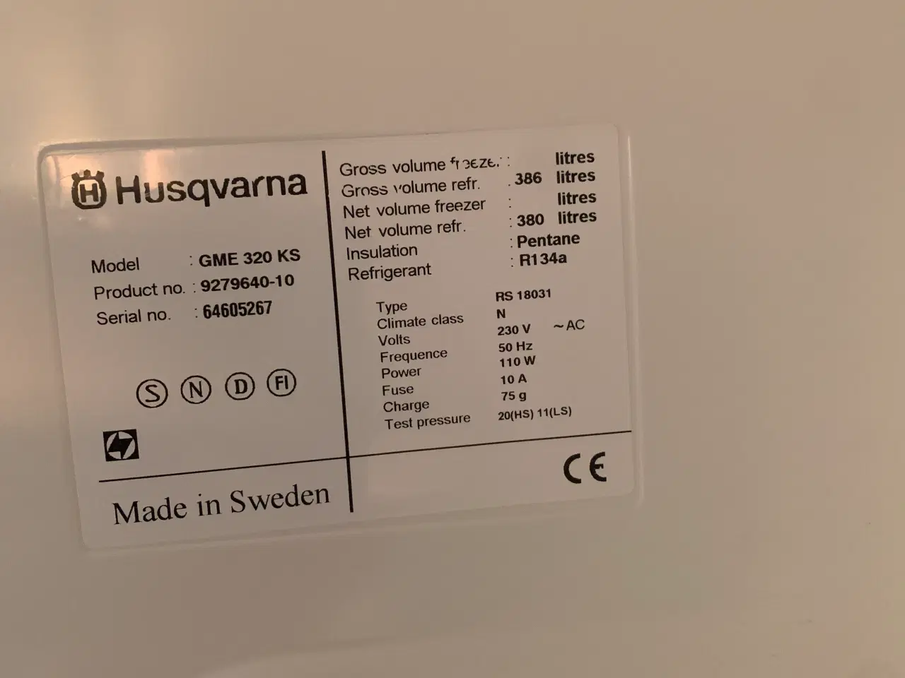 Billede 3 - Husqvarna køleskab - 320 liter