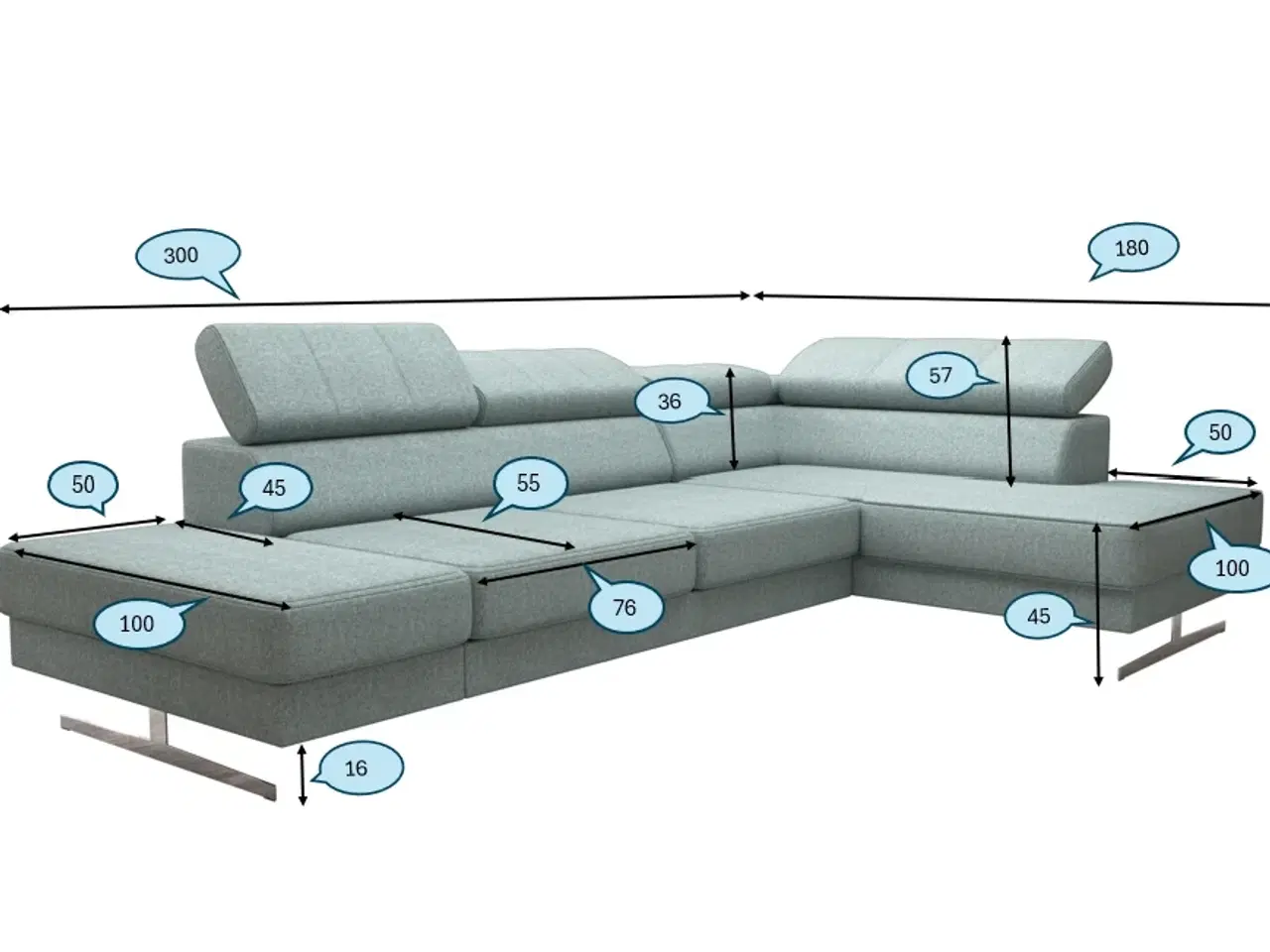 Billede 4 - EMPIRE MINI HJØRNESOFA 300x180