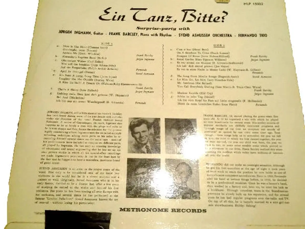 Billede 2 - Sv Asmussen, Ingmann mv: Ein Tanz Bitte - LP vinyl