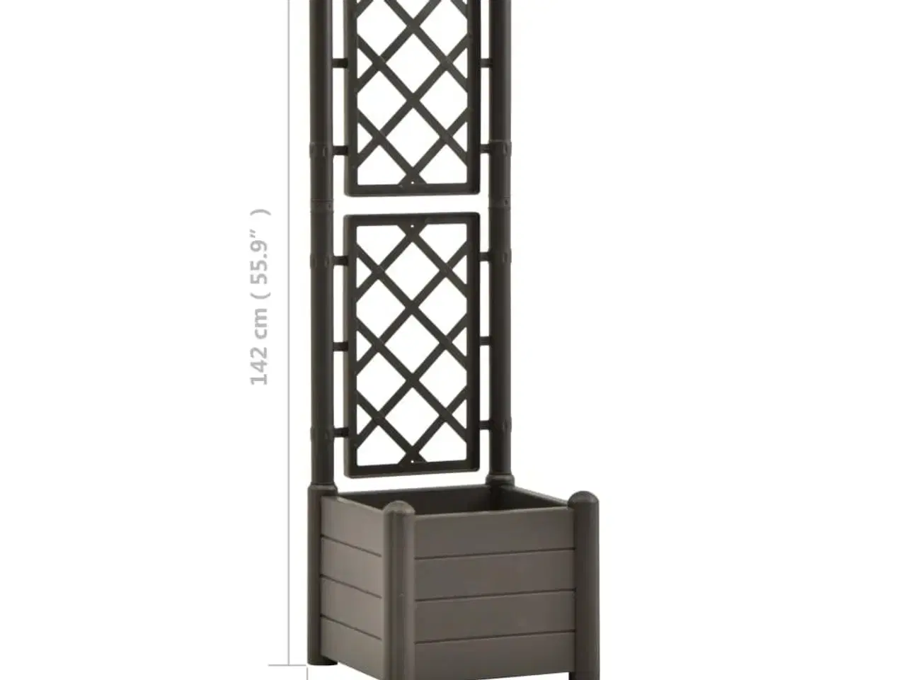 Billede 7 - Plantekasse med espalier 43x43x142 cm PP antracitgrå