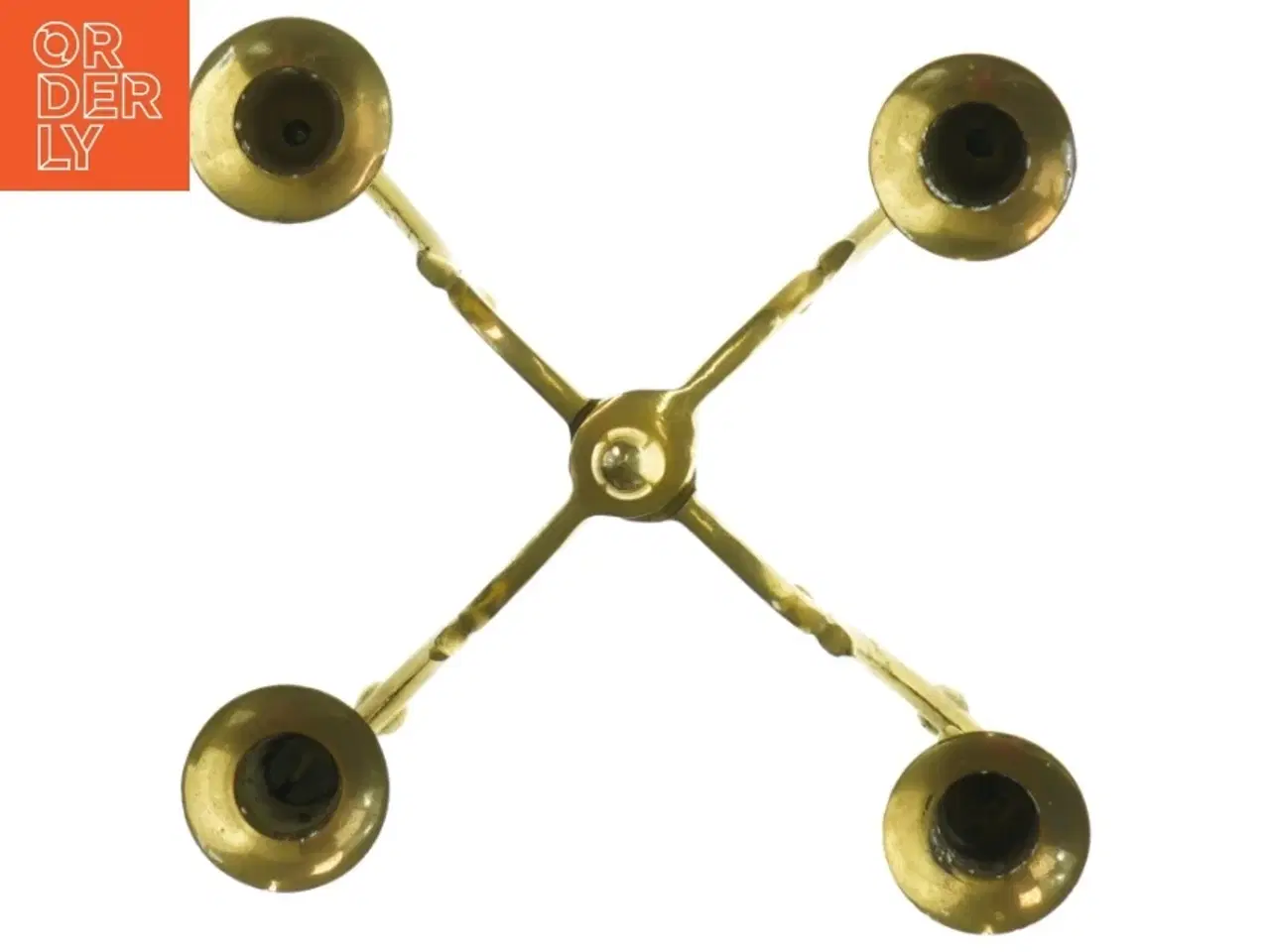 Billede 4 - Messing lysestage til fire lys (str. 24 cm)