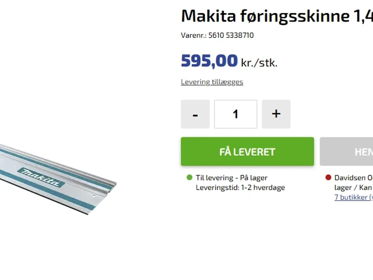 Billede 9 - Makita føringsskinne 1,4 meter