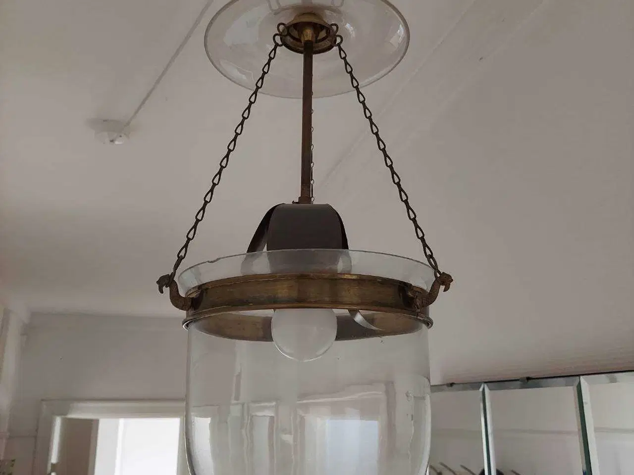 Billede 3 - Asiatisk loftlampe glas messinh