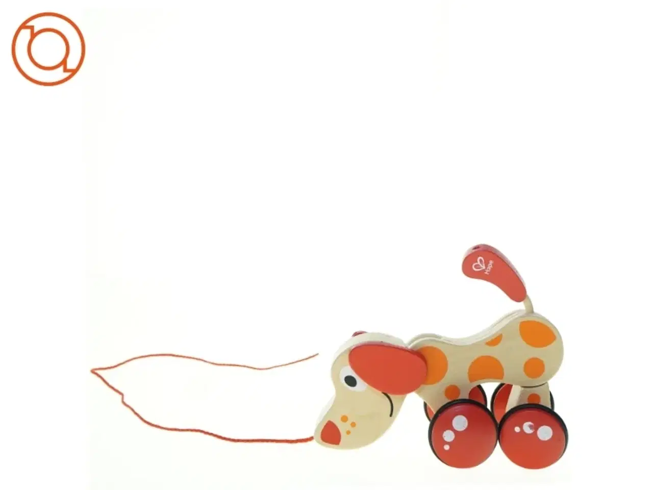 Billede 1 - Træhund med hjul og snor (str. 19 x 17 cm)