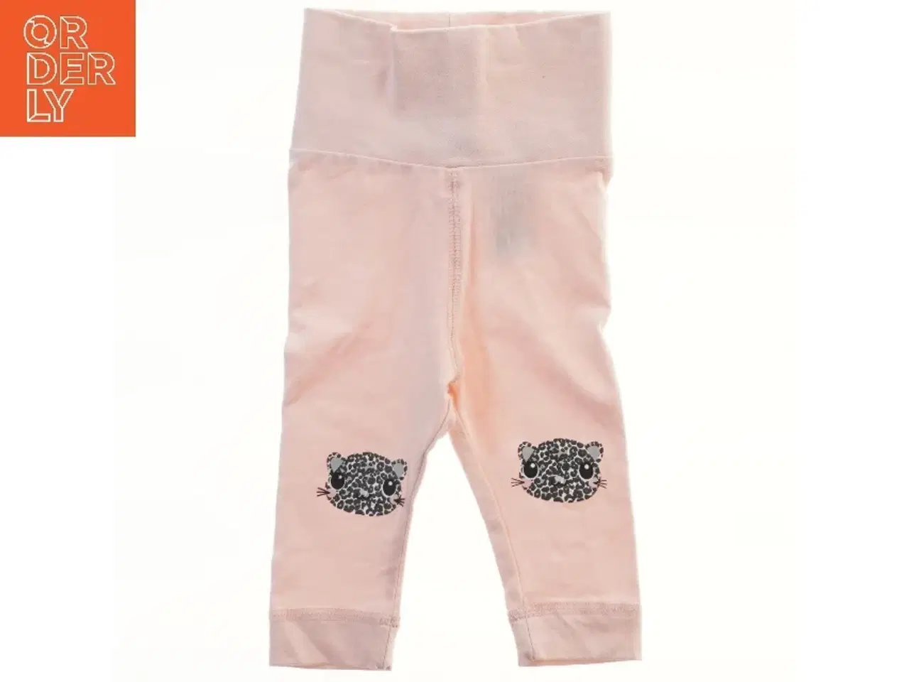 Billede 1 - Lyserøde leggings med leopardansigt på knæene fra H&M (str. 56)