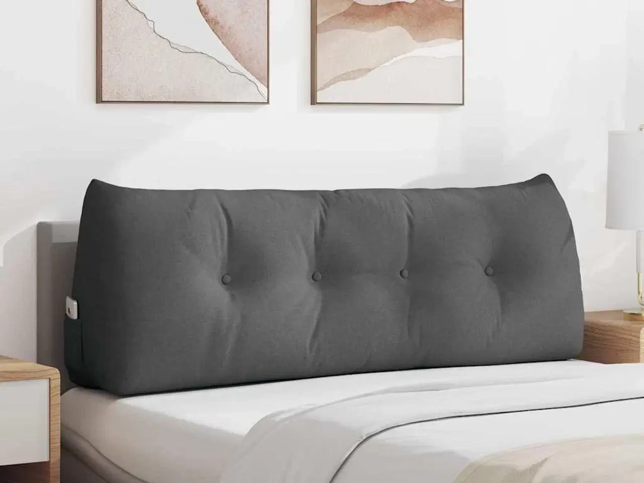 Billede 1 - Rygpude Mørkegrå 140 x 24 x 50 cm Stof