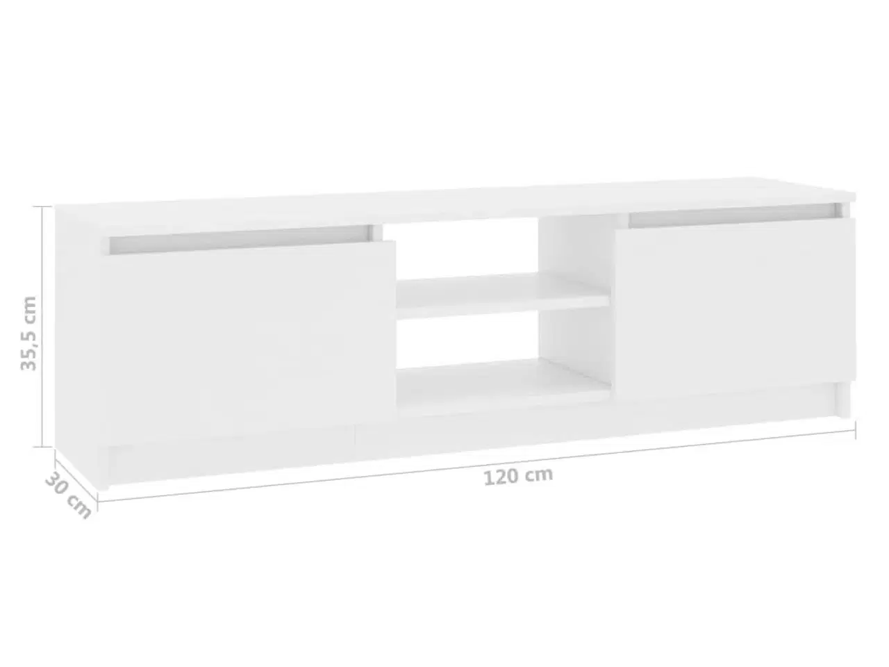 Billede 9 - Tv-bord 120x30x35,5 cm konstrueret træ hvid