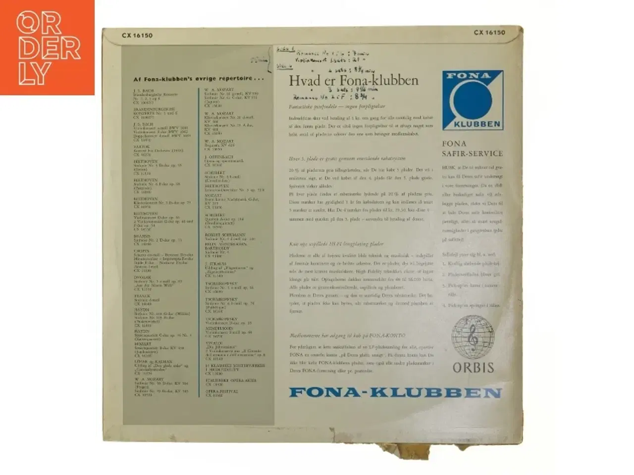 Billede 3 - Beethoven LP fra Fona-klubben fra Orbis