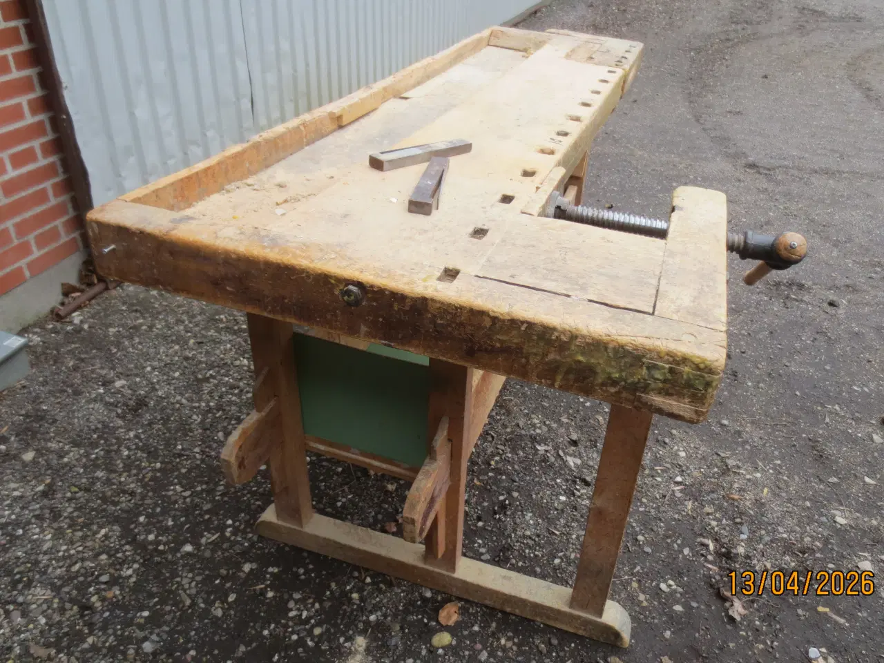 Billede 4 - 1 stk Rigtig Snedker Høvlebænk med Jernspindler 