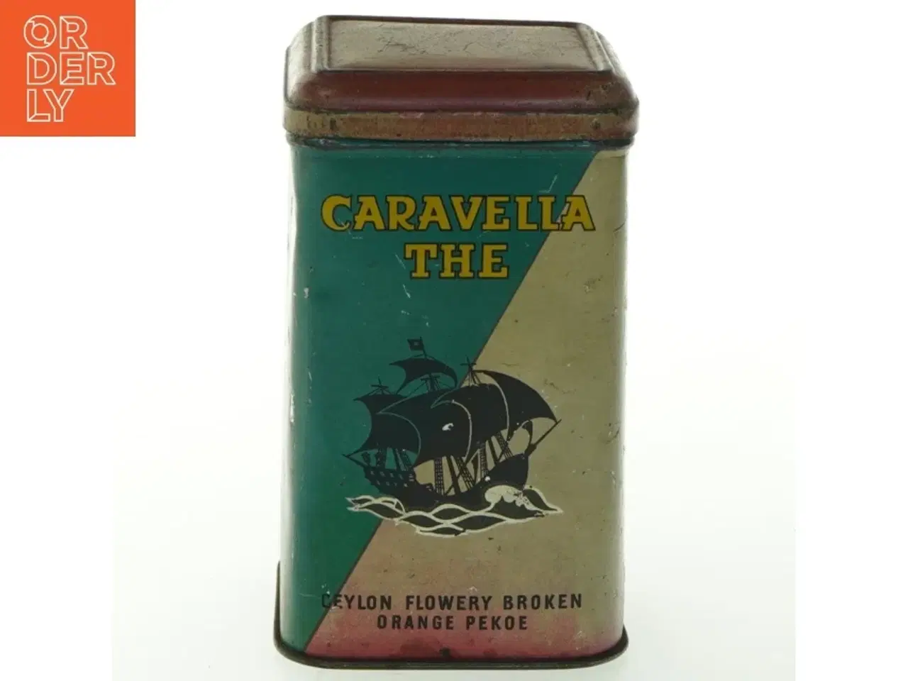 Billede 4 - Antik te dåse (str. H. 14 cm. 8,5 x 8,5 cm)