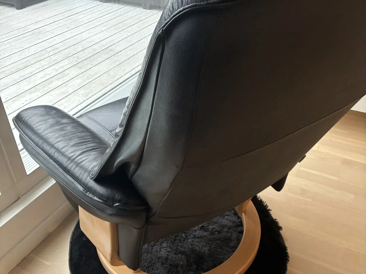 Billede 6 - Læder lænestol sort Hjort Knudsen