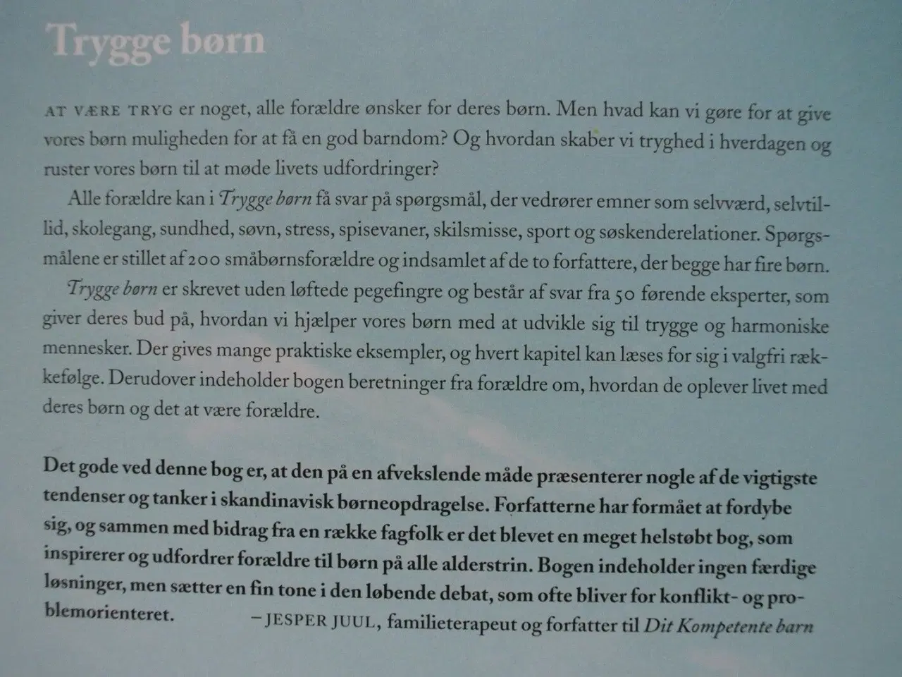 Billede 2 - trygge børn - en bog om at være forældre, af jorun
