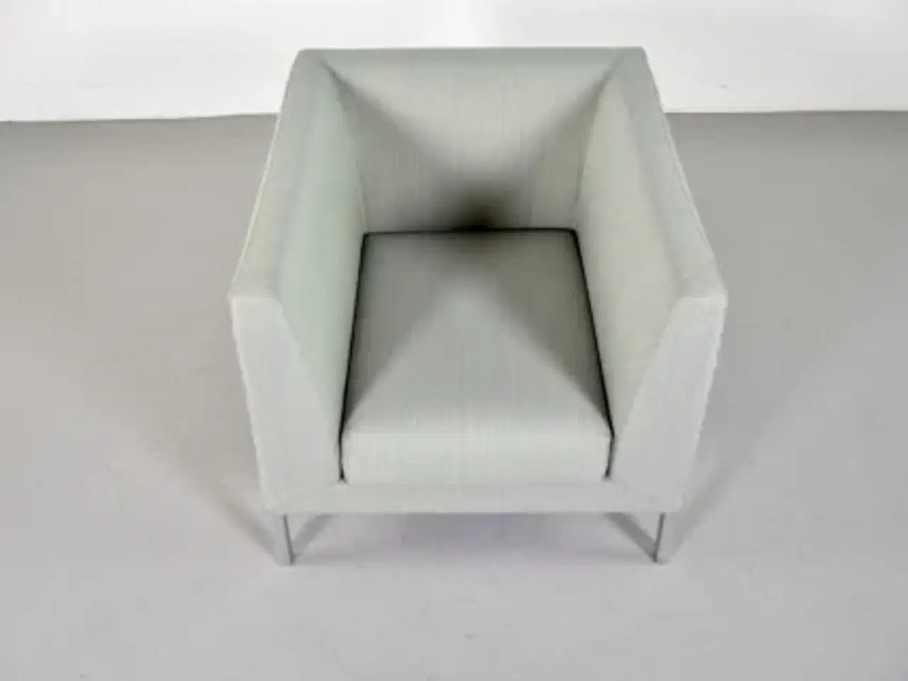 Billede 5 - Paustian loungestol med grå/grønt polster og grå metalben
