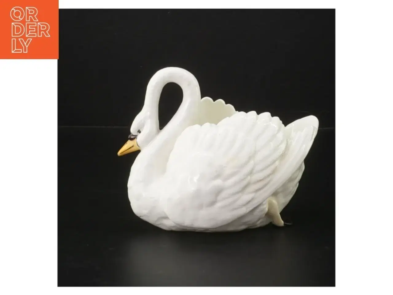 Billede 3 - Porcelæn svane figurine (str. H 12 cm, b 16 cm)