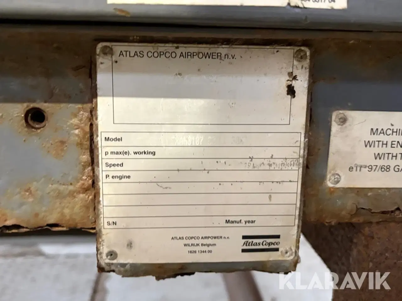 Billede 12 - Højtrykskompressor Atlas Copco XAHS 107 12 bar