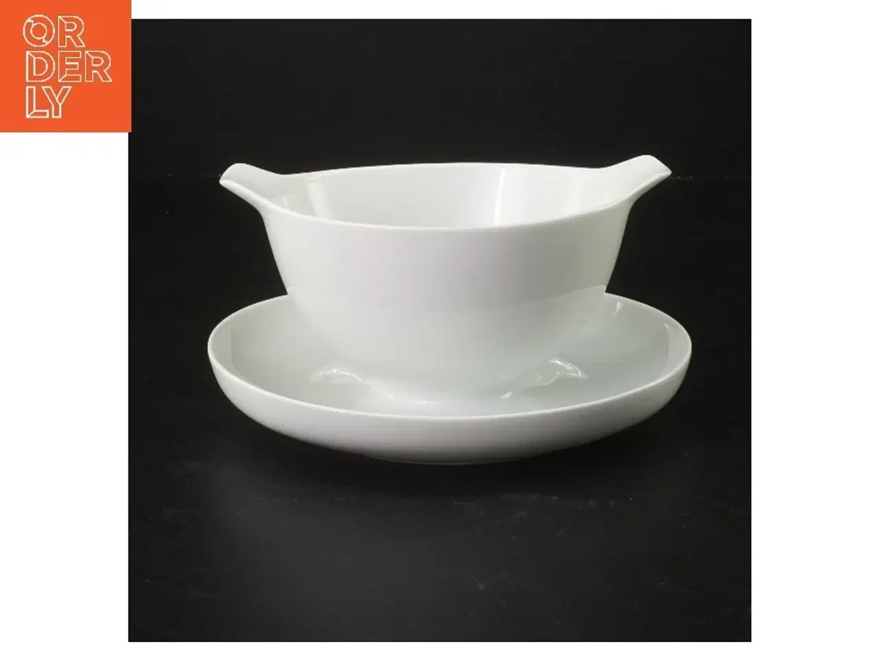 Billede 1 - Hvidpot sovseskål med underkop fra B&G (str. 18x16 cm)