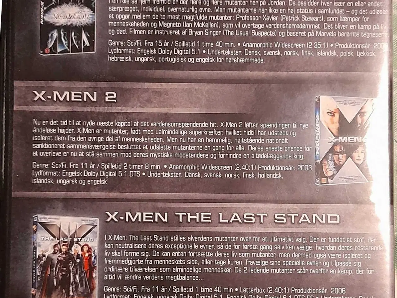 Billede 2 - X-Men Triology, 3-disk DVD