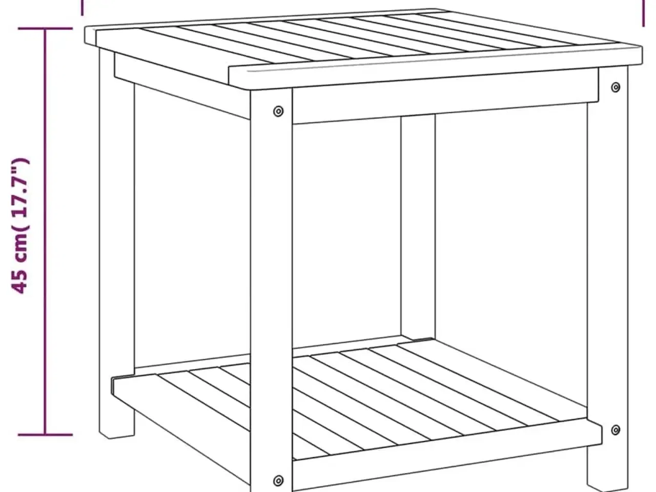 Billede 6 - Sidebord 45 x 45 x 45 cm massivt akacietræ