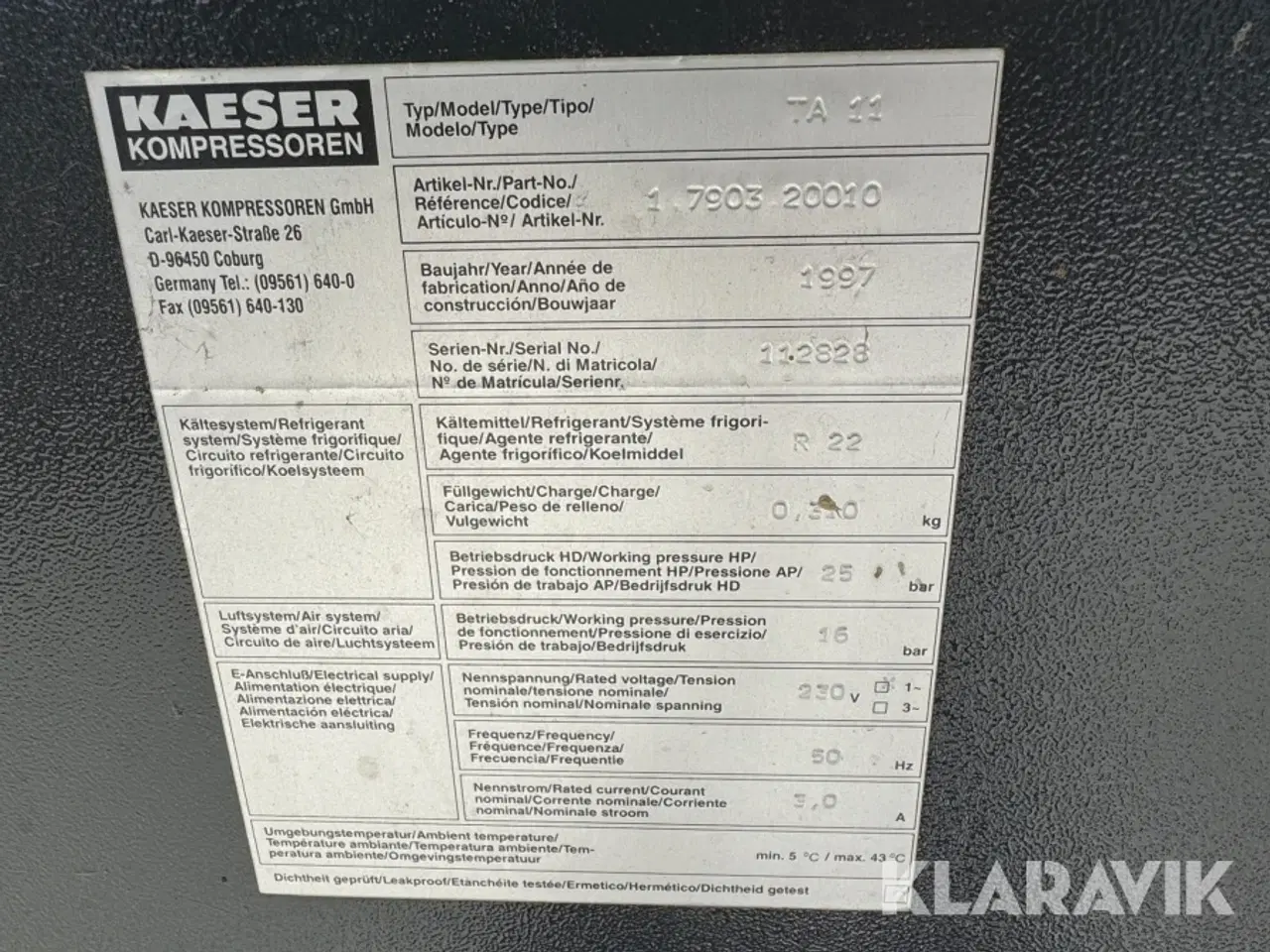 Billede 5 - Lufttørre Kaeser TA 11