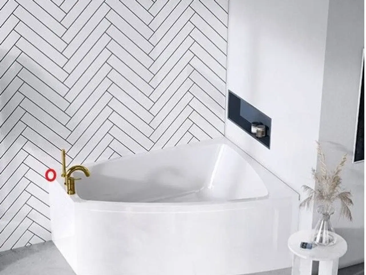 Billede 1 - Strømberg Carronite Hjørnekar med skade STRØMBERG