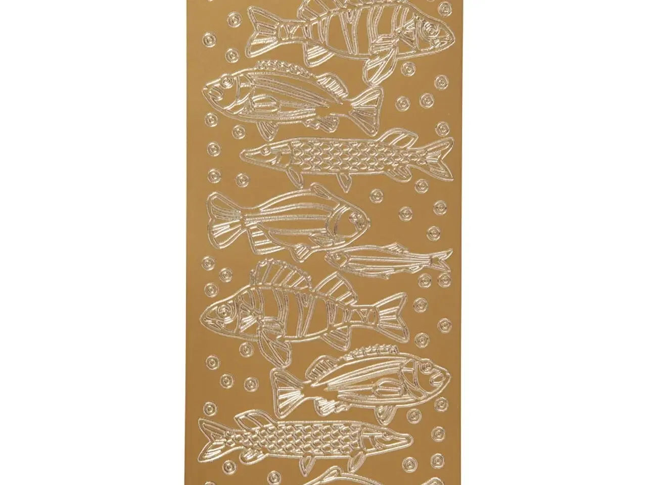 Billede 1 - Stickers, fisk, ark 10x23 cm, guld, 1 ark