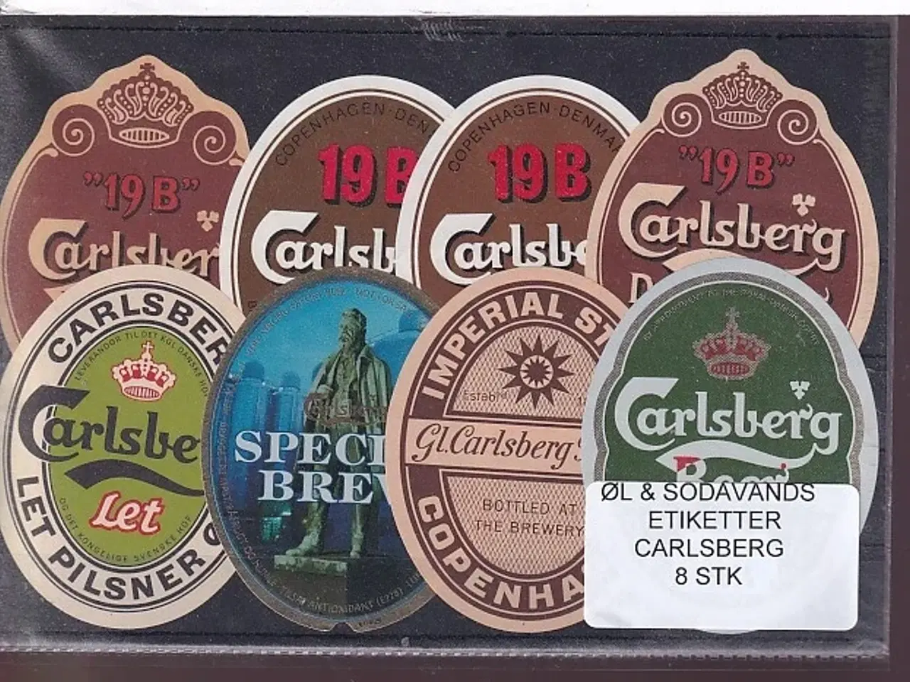 Billede 1 - Øl og Sodavands Etiketter - Carlsberg - 8 Stk.