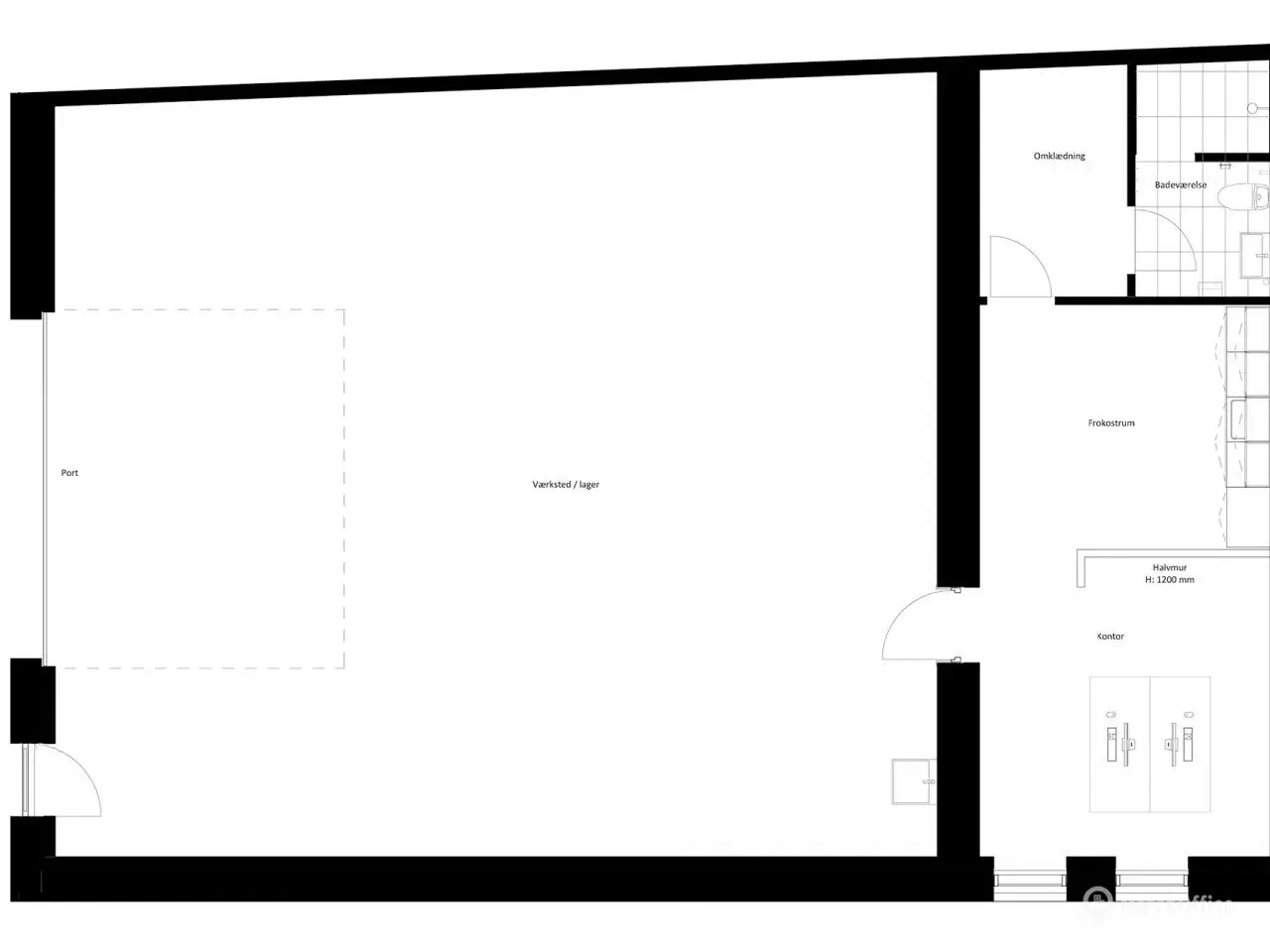 Billede 10 - Lager med egen port, lille kontor, brus og tekøkken